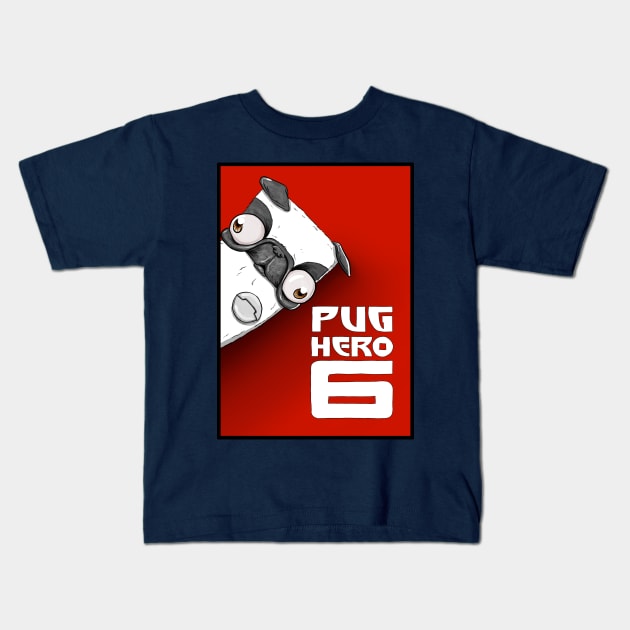 Pug Hero 6 Kids T-Shirt by plane_yogurt